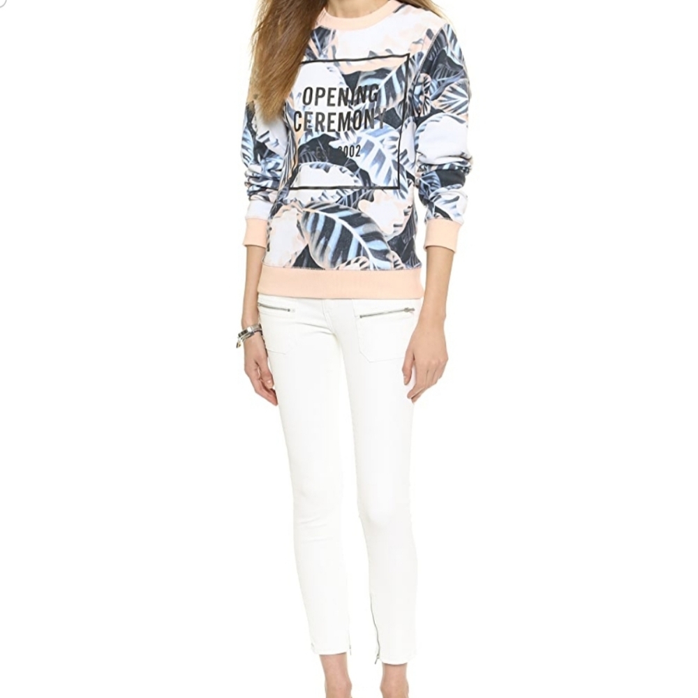 Like New Authentic Opening Ceremony Painted Leaves OC Sweatshirt Top Shirt Crew